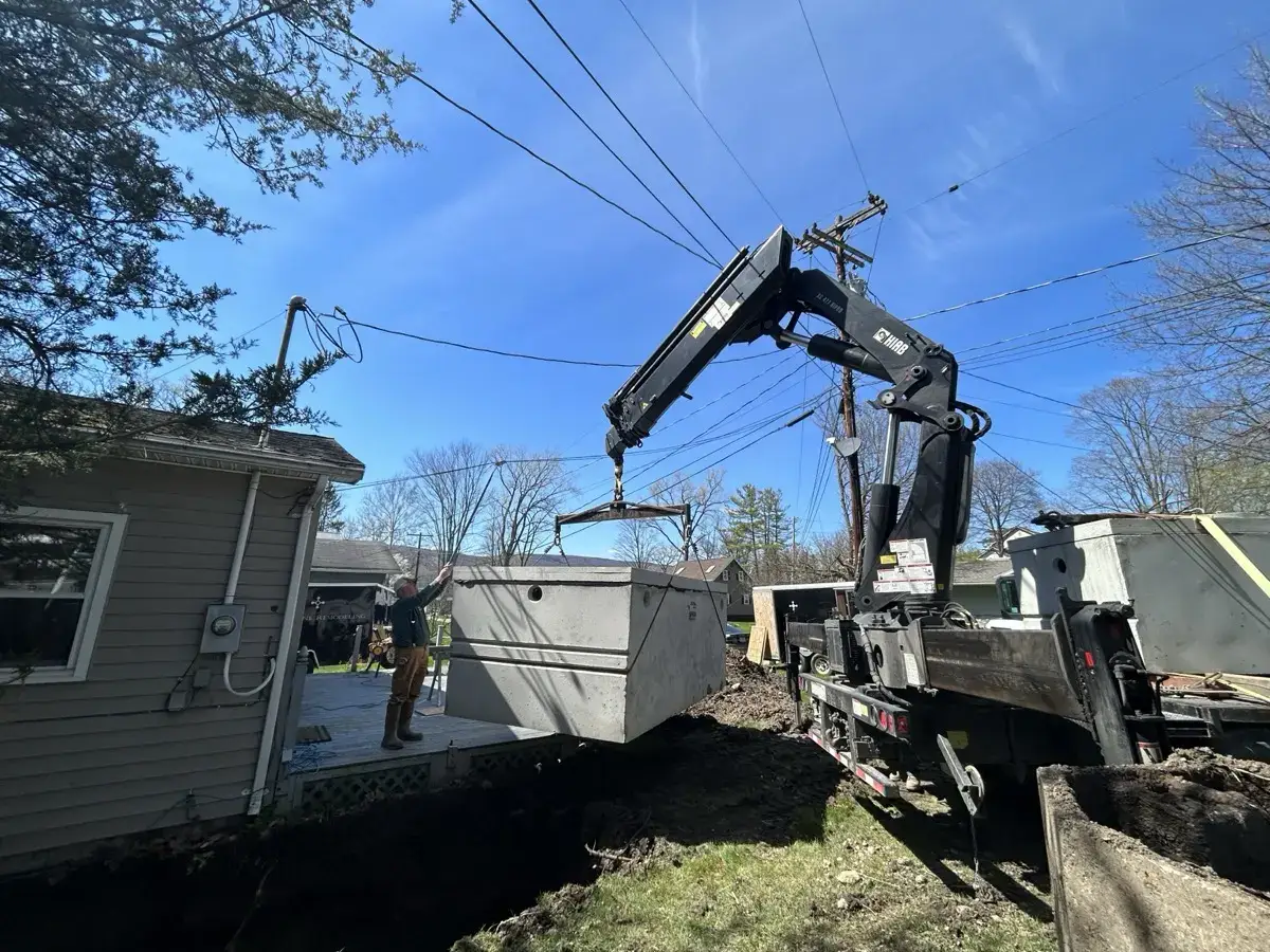 Septic system installation work